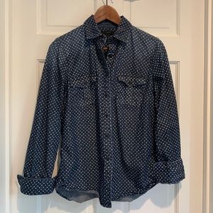 J. Crew Keeper Chambray Denim Button Up Blouse